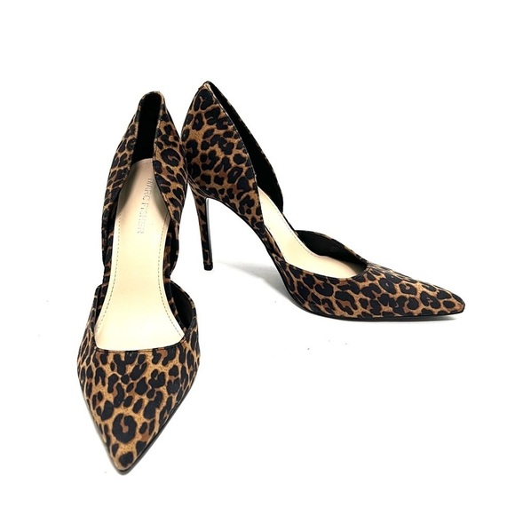 Vintage Y2K leopard print fabric pointed toe d’Orsay heels - Picture 5 of 8
